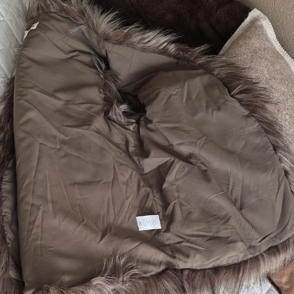 Open Edit Women's Faux Fur Vest - Brown - Picture 8 of 9